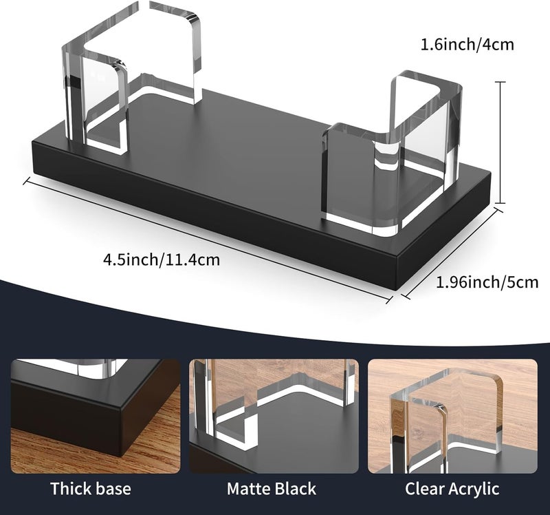 EMOMAS Acrylic Business Card Holder for Desk,Business Card Stand,Clear Business Card Display,Desk Business Card Holders,Business Card Display Stand,Acrylic Business Card Holder Display,Black 2 Pcs - Image 2